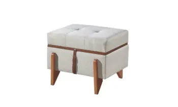 Puff Dubai Bege – ESTOFAMIX 1 Unidade - Foto 2