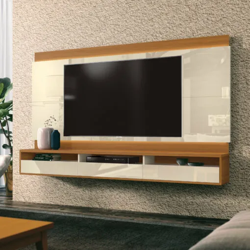 Painel Savoy 2.0 Off White/Cedro Natural – EDN MÓVEIS