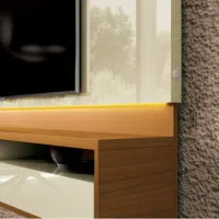 Painel Savoy 2.0 Off White/Cedro Natural – EDN MÓVEIS - Foto 4