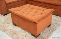 Sofá Canto 5 lugares com Puff Alemanha Veludo Terracota A33 - Foto 3