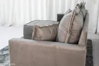 Sofá 3 Lug. Com Chaise Milão Larg. 2.30m Veludo Cinza 813 - Molas Ensacadas - Foto 5
