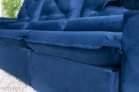 Sofá Retrátil Reclinável 2.70m Roma Veludo Azul 03 - D28 Soft - Foto 4