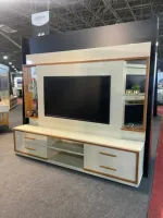 Home Theater até 75” Leni Off White/Cedro Natural – EDN MÓVEIS - Foto 2