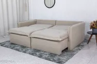 Sofá Retrátil Reclinável 2.00m Lima Linho Bege A57 - Sem Caixa - Foto 6