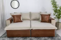 Sofá Retrátil Reclinável 2.20m Corinto Linho Bege Cru 08 Innove Liso - Sem Caixa - Foto 2