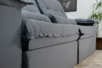 Sofá Retrátil Reclinável Califórnia 2.50m Veludo 526 Cinza - D28 Hiper soft - Foto 4