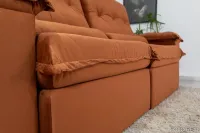 Sofá Retrátil Reclinável Califórnia 2.50m Veludo 549 Terracota - D28 Hiper soft - Foto 5