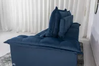 Sofá Retrátil Reclinável Califórnia 2.50m Veludo Azul 529 - D28 Hiper soft - Foto 2