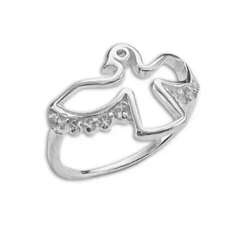 Anel de prata 950 -Pássaro - AN3633