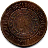 1911 - 40 Réis - Moeda Brasil