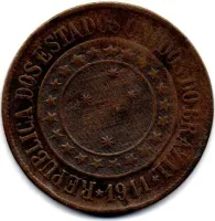1911 - 40 Réis - Moeda Brasil