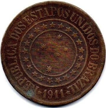 1911 - 40 Réis - Moeda Brasil Imagem