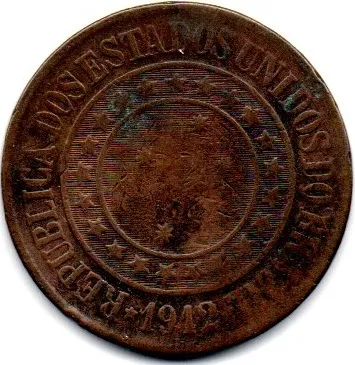 1912 - 40 Réis - Moeda Brasil - C/ Danos