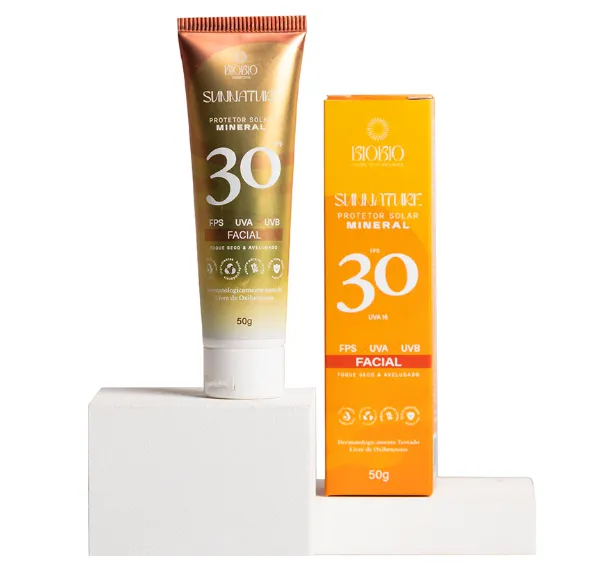 Protetor Solar Físico Mineral SUNNATURE Facial BioBio FPS30