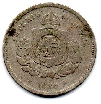 1886 - 100 Réis - Moeda Brasil Império