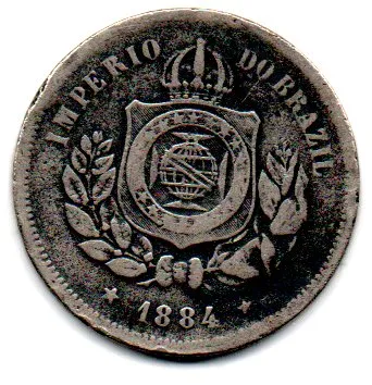 1884 - 100 Réis - Moeda Brasil Império