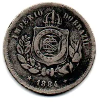 1884 - 100 Réis - Moeda Brasil Império