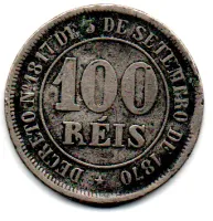 1884 - 100 Réis - Moeda Brasil Império - Foto 2