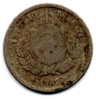 1889 - 100 Réis - Moeda Brasil Império