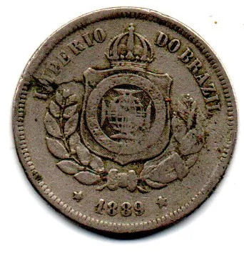 1889 - 100 Réis - Moeda Brasil Império
