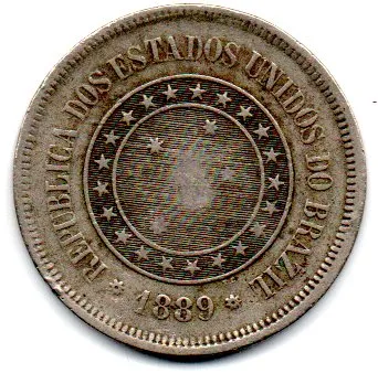 1889 - 100 Réis - Moeda Brasil