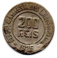 1926 - 200 Réis - Moeda Brasil - C/ Mossa
