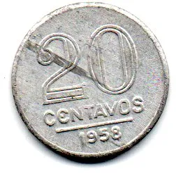 1958 - 20 Centavos - Moeda Brasil Imagem