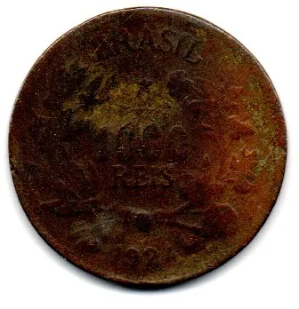 1924 - 1000 Réis - Falsa de Época - Moeda Brasil Imagem