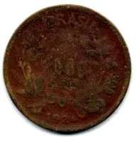 1924 - 1000 Réis - Falsa de Época - Moeda Brasil