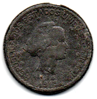 1913 - 1000 Réis - Falsa de Época - Moeda Brasil
