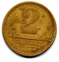 1945 - 2 Cruzeiros - ERRO: Cunho Quebrado - Moeda Brasil - Foto 3