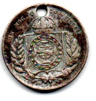 1862 - 200 Réis - Prata .917 - Aprox 2,55g - 20mm - Moeda Brasil Império - C/ Furo - Foto 2