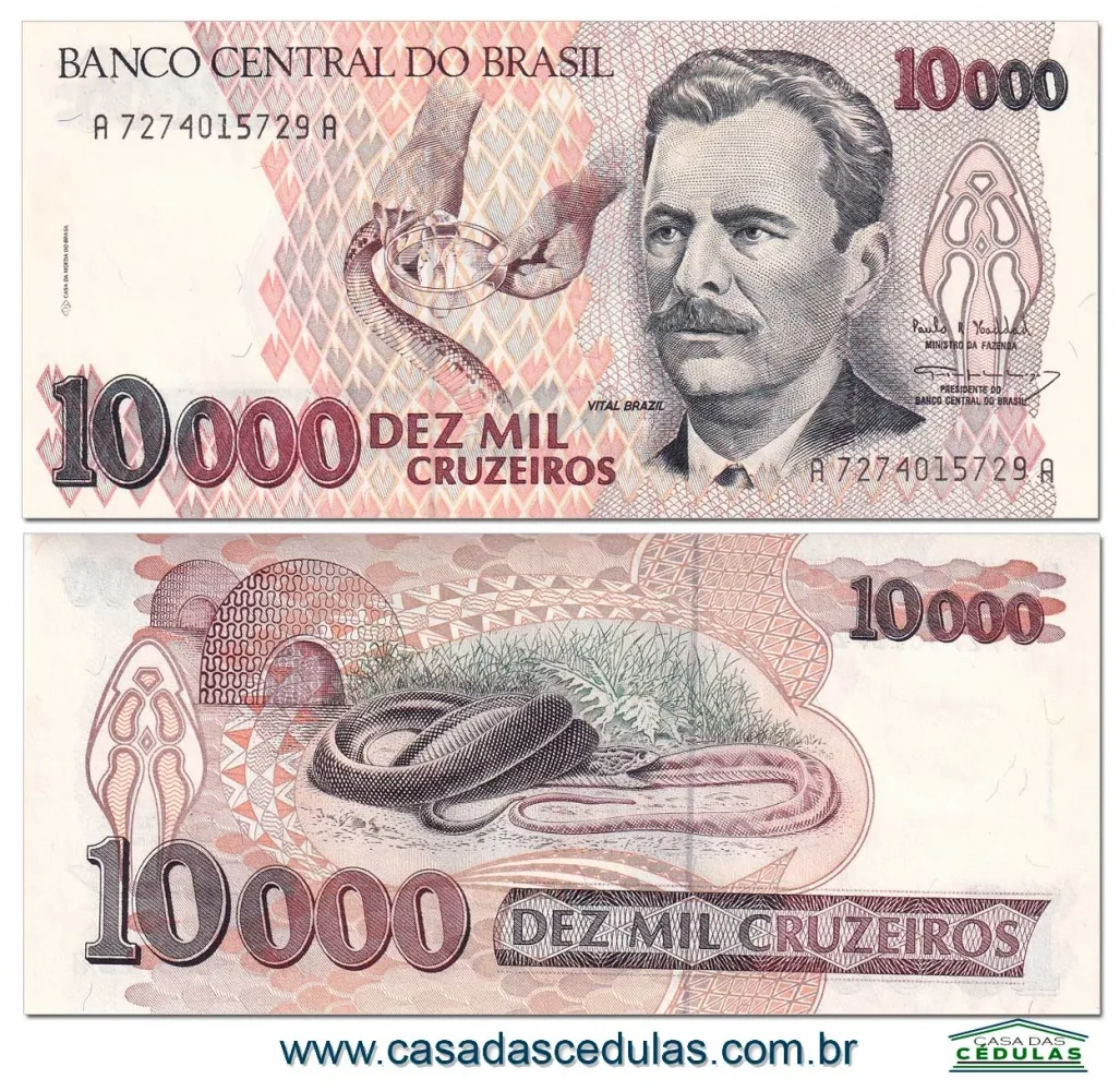 C225 - 10000 Cruzeiros (Vital Brazil) - Fe Imagem