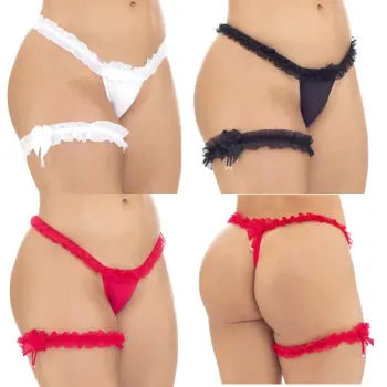 Calcinha Fio em Microfibra com Perneira em Tule Lacinho - Ref.300