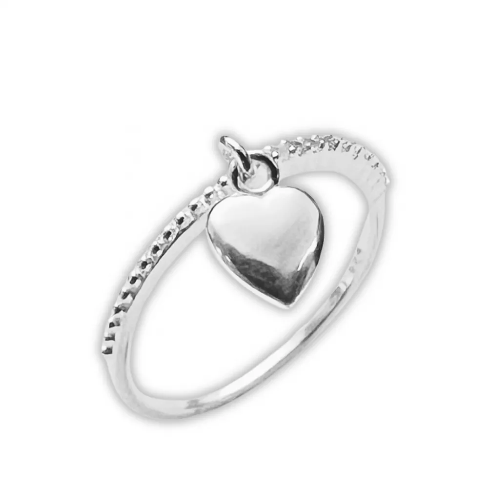 Anel de Prata Feminino -  Coração - AN1569 Imagem