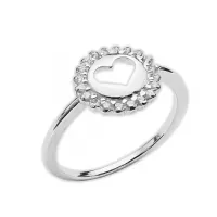  Anel de prata 950- Coração - AN3547