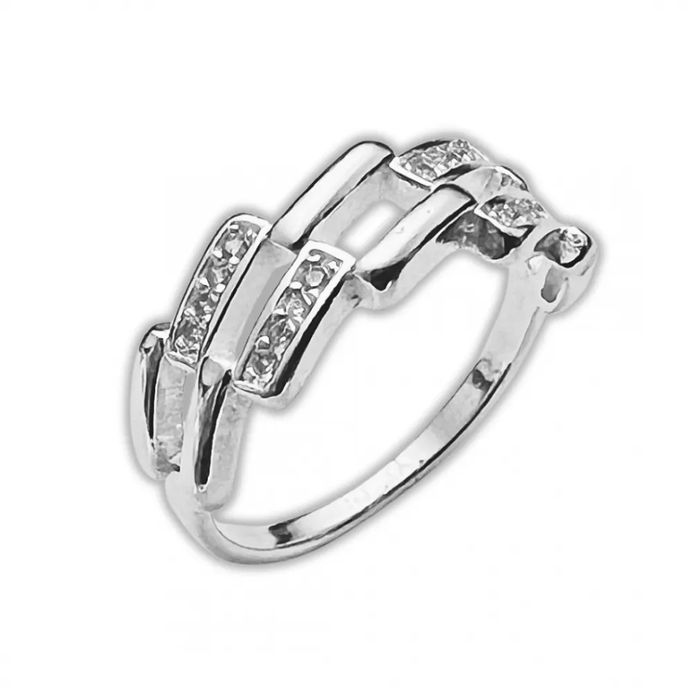 Anel de Prata Feminino com Pedras - AN4147 Imagem