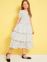 Vestido GAP  Infantil Poá Mangas Longas Feminino - Foto 2