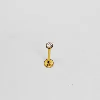 Labret  AÇO CIRÚRGICO PVD DOURADO 0.80mm com PEDRA 2mm ANATÕMICA PUSH PIN PVD11 - Foto 3