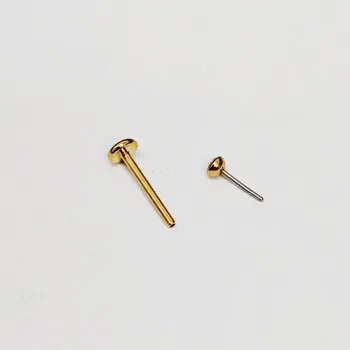 Labret  AÇO CIRÚRGICO PVD DOURADO 0.80mm com PEDRA 2mm ANATÕMICA PUSH PIN PVD11 - Foto 2