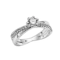 Anel de prata solitário - MA117