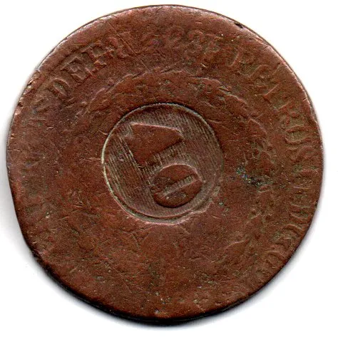 1832R - 80 Réis c/ Carimbo geral de 40 - Moeda Brasil Império