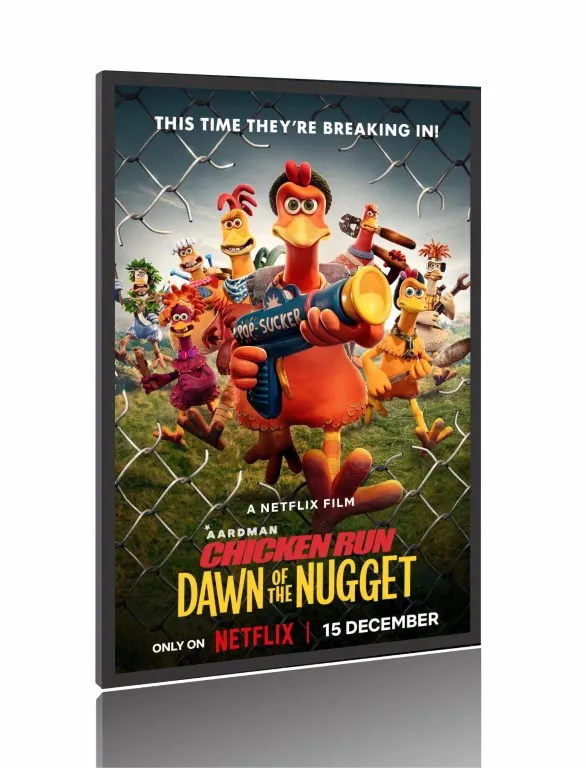 Quadro Poster Filme  A Fuga das Galinhas A Ameaça dos Nuggets (2023) Imagem