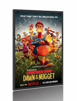 Quadro Poster Filme  A Fuga das Galinhas A Ameaça dos Nuggets (2023)