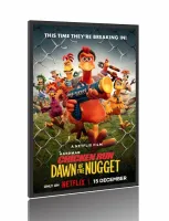 Quadro Poster Filme  A Fuga das Galinhas A Ameaça dos Nuggets (2023)