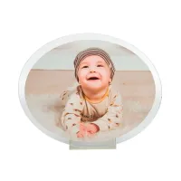 PORTA RETRATO VIDRO OVAL 24,5X20CM - Foto 2