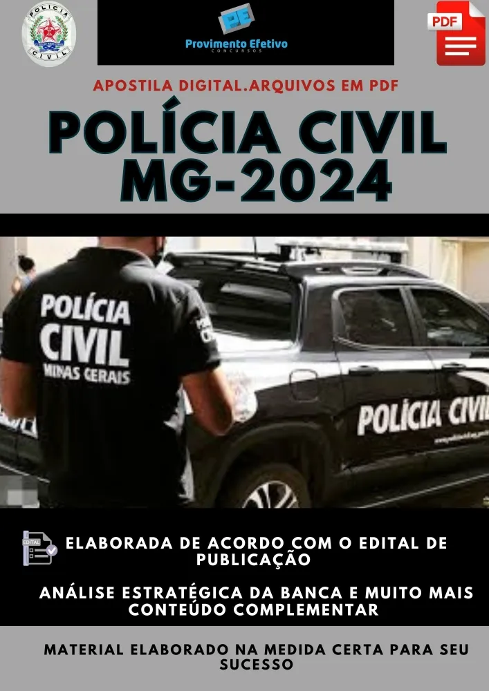 Apostila Polícia Civil MG Delegado de Polícia 2024 Imagem