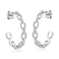 Brinco argola com tarraxa de Prata  950  - Elos - 260275