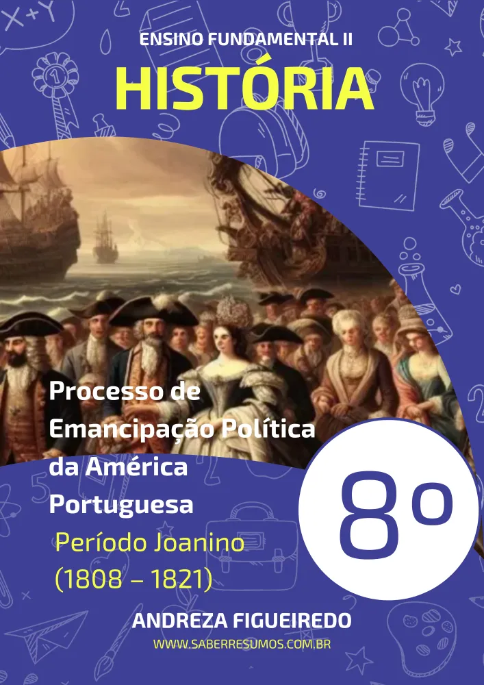 408 - História - Processo de Emancipação Política da América Portuguesa - Período Joanino (1808 – 1821) - 8º ano - PDF com 6 páginas Imagem