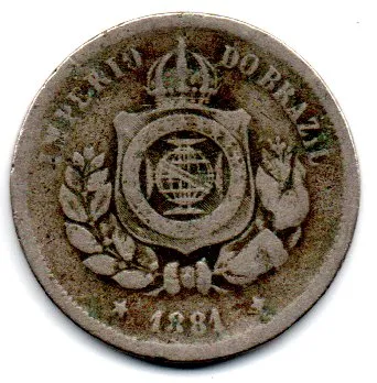 1881 - 100 Réis - Moeda Brasil Império